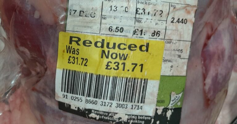 Sainsburys dubbed Scrooge-burys as shopper spots leg of lamb reduced by 1p